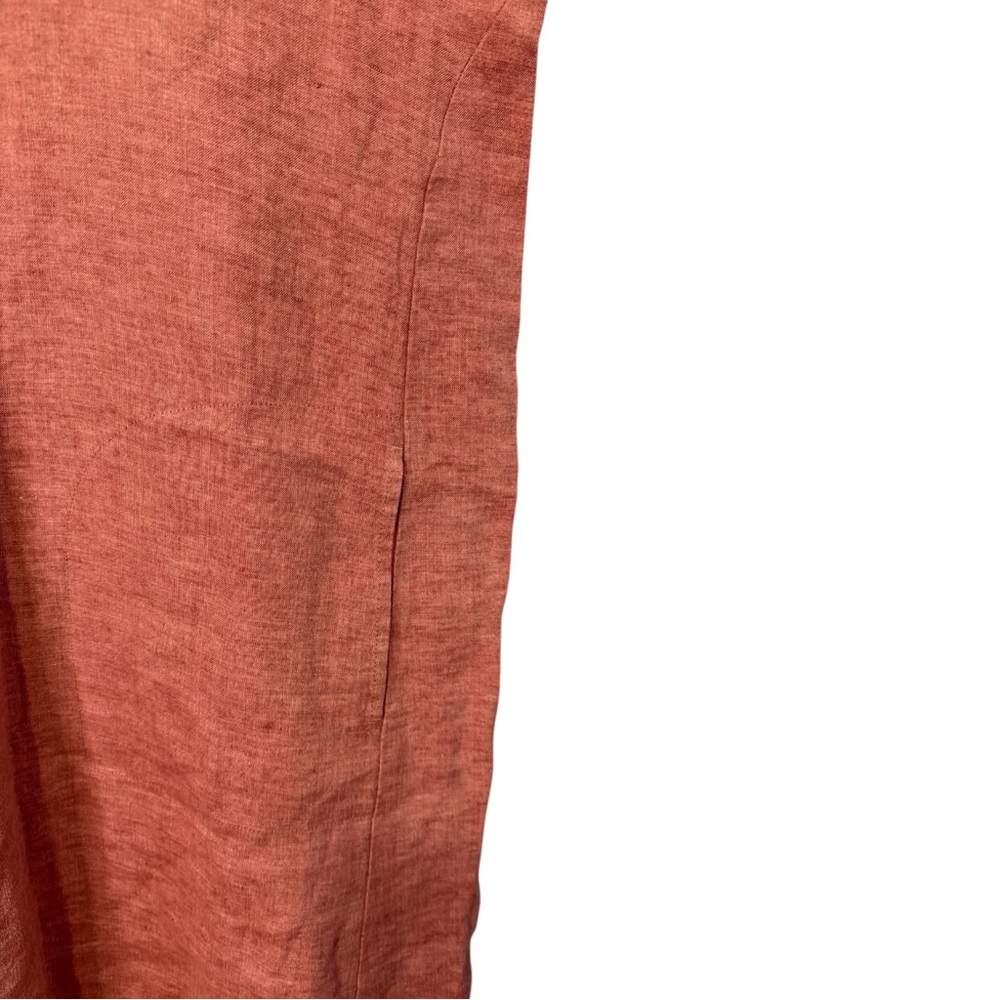 Eileen Fisher Rust Orange Linen Shift Dress - Picture 4 of 6